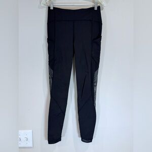 🔥Lululemon Black Mesh Panel Leggings Size 6 EUC🔥